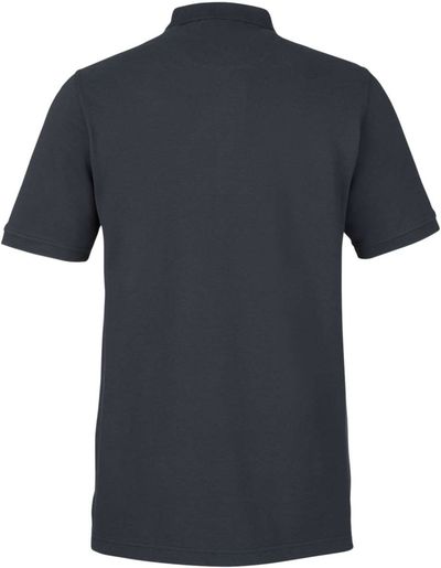 Am image of a Custom Harriton Mens Valiant Cotton Snag Protect Polo in Dark Charcoal!