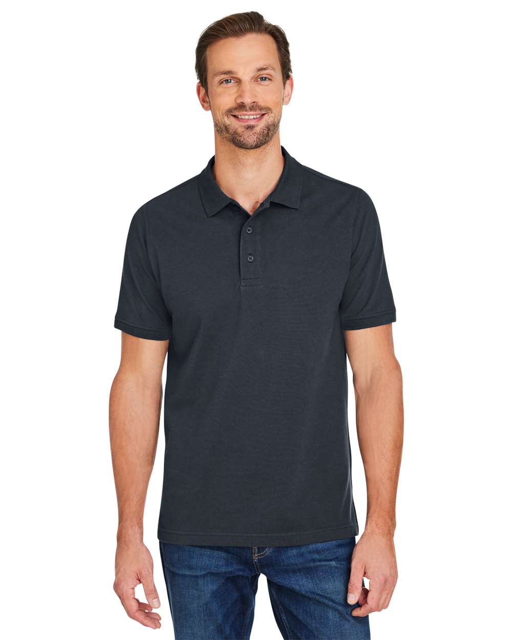 Harriton Mens Valiant Cotton Snag Protect Polo