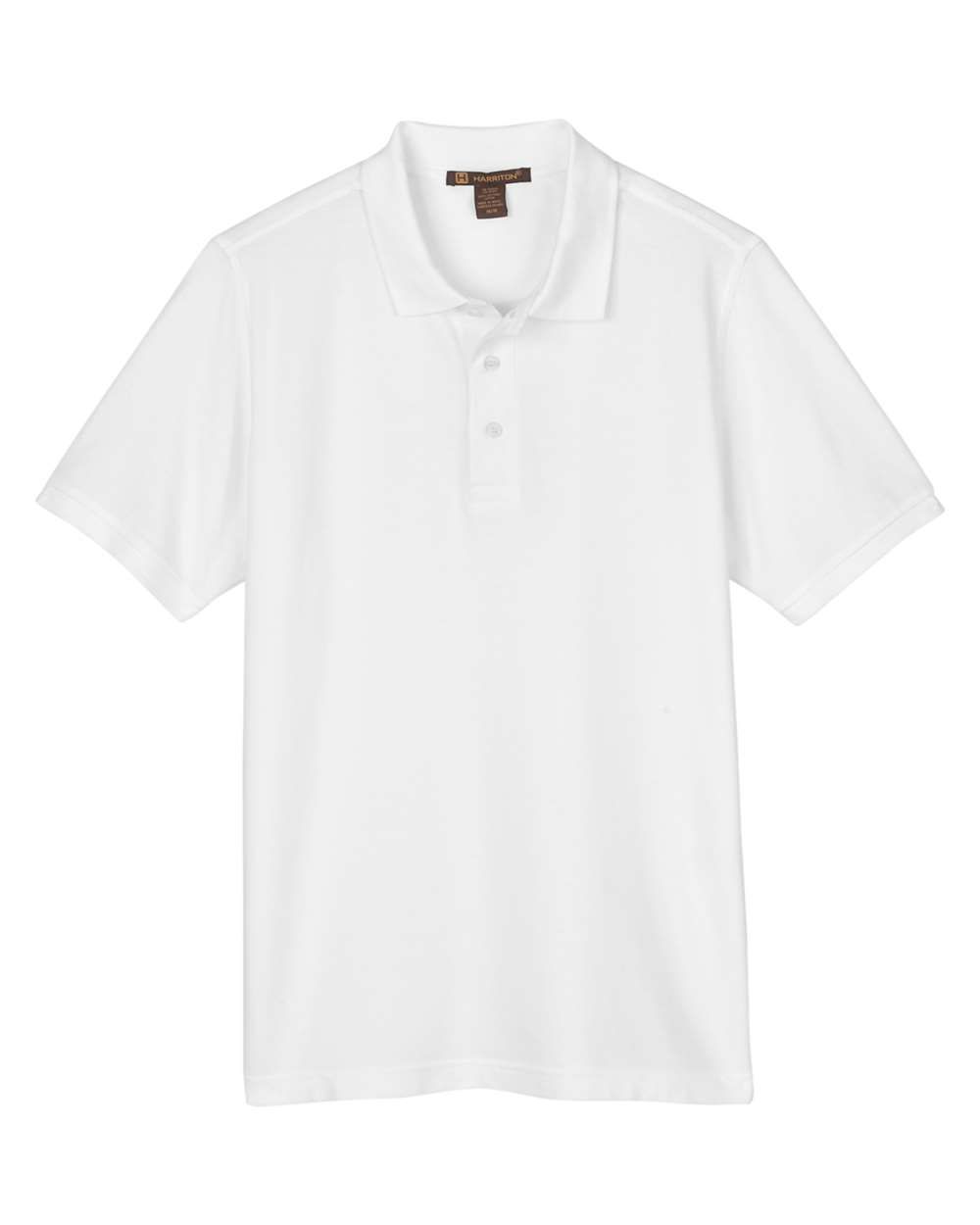 Harriton Mens Valiant Cotton Snag Protect Polo in White