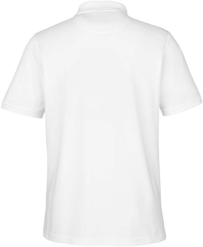 Am image of a Custom Harriton Mens Valiant Cotton Snag Protect Polo in White!