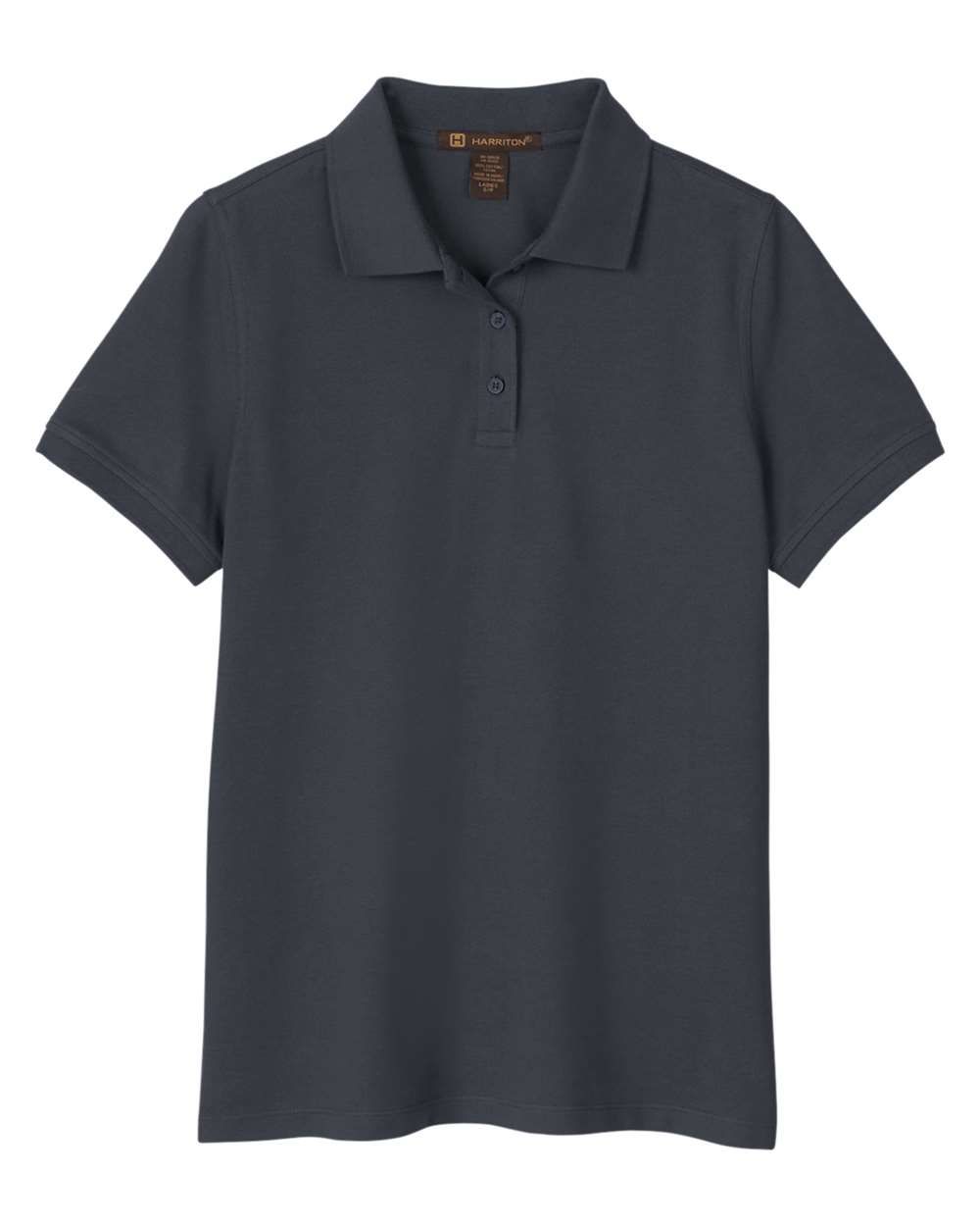 Harriton Womens Valiant Cotton Snag Protect Polo in Dark Charcoal
