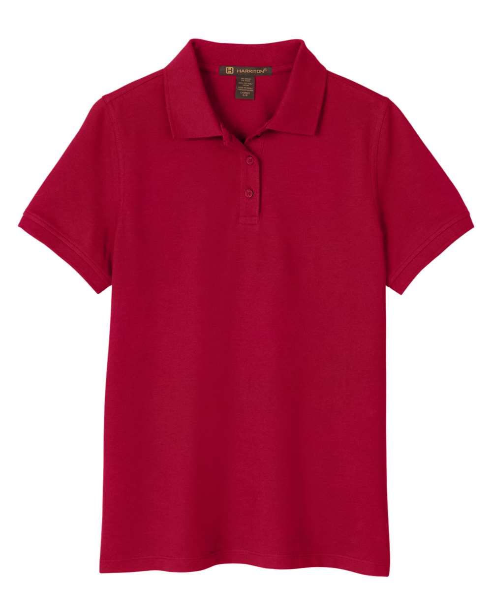 Harriton Womens Valiant Cotton Snag Protect Polo in Red