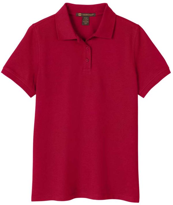 Am image of a Custom Harriton Womens Valiant Cotton Snag Protect Polo in Red!