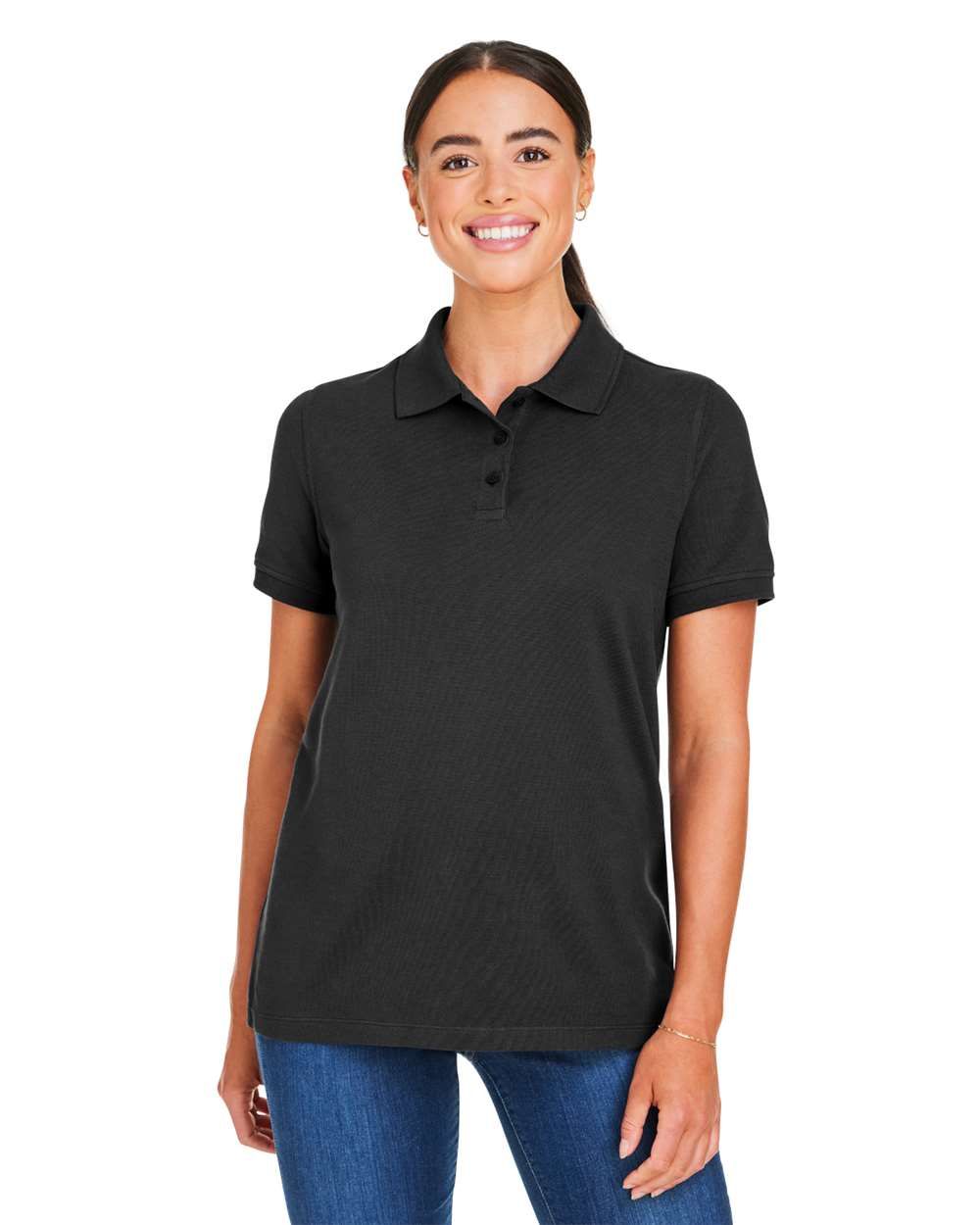 Harriton Womens Valiant Cotton Snag Protect Polo