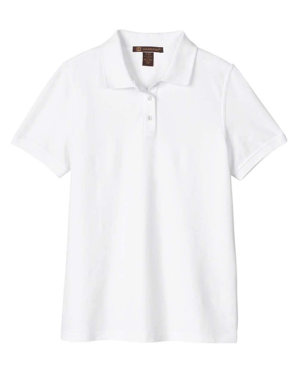 Harriton Womens Valiant Cotton Snag Protect Polo in White