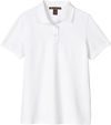 Am image of a Custom Harriton Womens Valiant Cotton Snag Protect Polo in White!