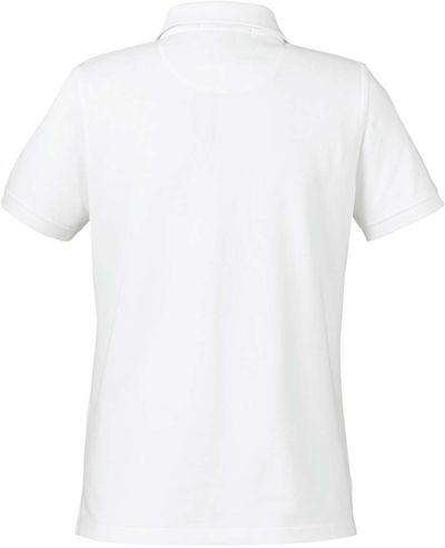 Am image of a Custom Harriton Womens Valiant Cotton Snag Protect Polo in White!