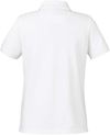 Am image of a Custom Harriton Womens Valiant Cotton Snag Protect Polo in White!
