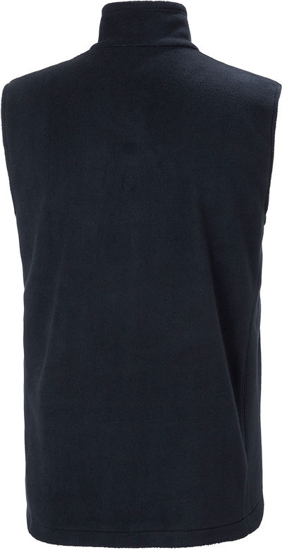 Am image of a Custom Helly Hansen Men's Manchester 2.0 Fleece Vest in Navy!