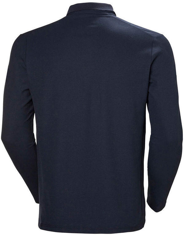 An image of a Custom Helly Hansen Mens Crewline Long Sleeve Polo in Navy!