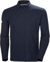 An image of a Custom Helly Hansen Mens Crewline Long Sleeve Polo in Navy!