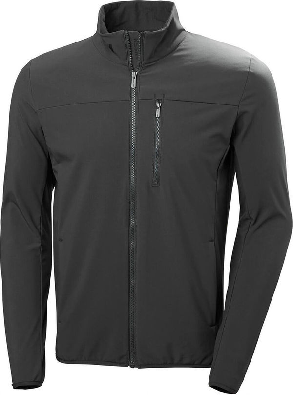 Am image of a Custom Helly Hansen Mens Crew Soft Shell Jacket in Ebony!