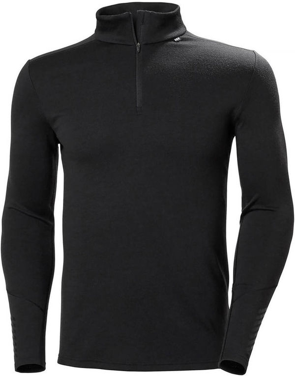 An image of a Custom Helly Hansen Mens Lifa Merino Midweight Half Zip in Black!