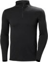 An image of a Custom Helly Hansen Mens Lifa Merino Midweight Half Zip in Black!