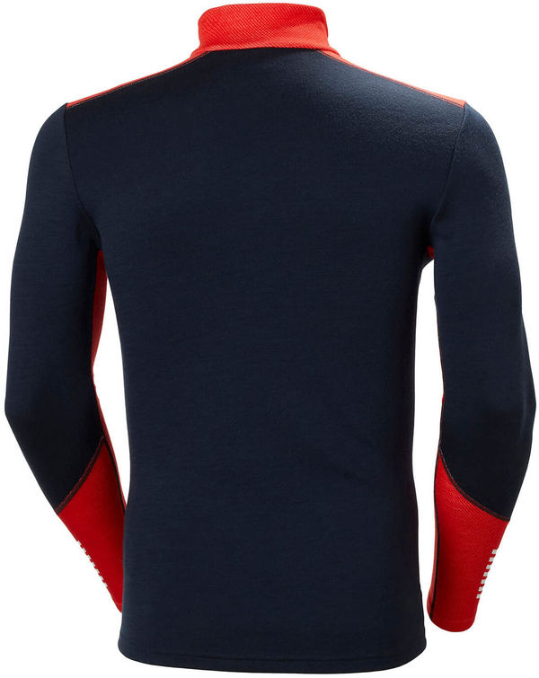 An image of a Custom Helly Hansen Mens Lifa Merino Midweight Half Zip in Navy!