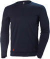 An image of a Custom Helly Hansen Workwear Mens Lifa Max Base Layer Crewneck Sweatshirt in Navy!
