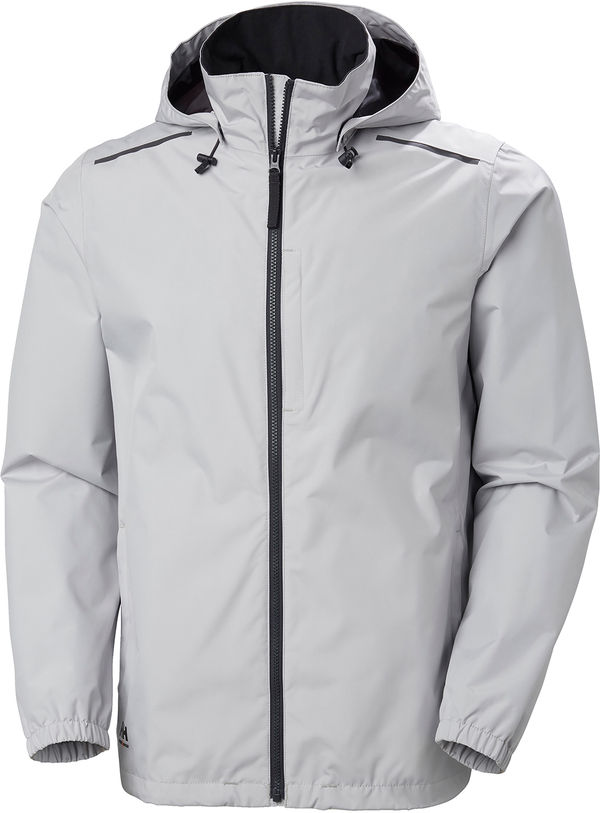 An image of a Custom Helly Hansen Workwear Mens Manchester Shell Jacket in Grey Fog!