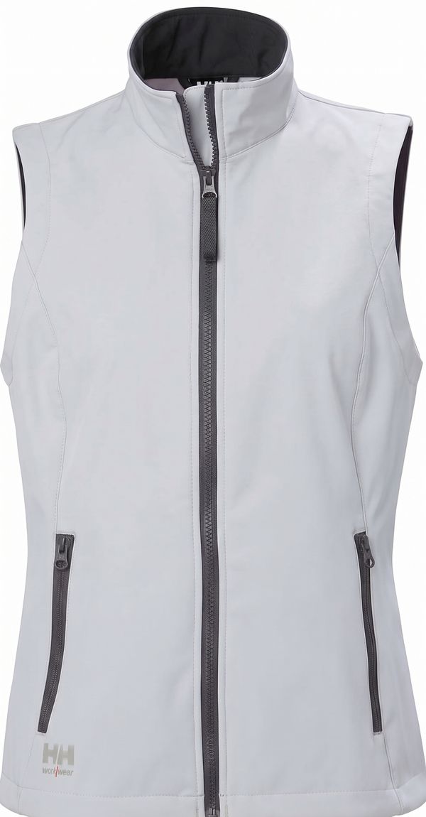 An image of a Custom Helly Hansen Workwear Womens Manchester 2.0 Softshell Vest in Grey Fog!