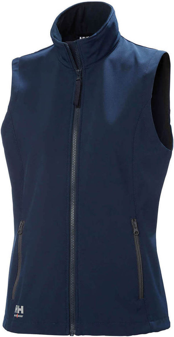 An image of a Custom Helly Hansen Workwear Womens Manchester 2.0 Softshell Vest in Navy!