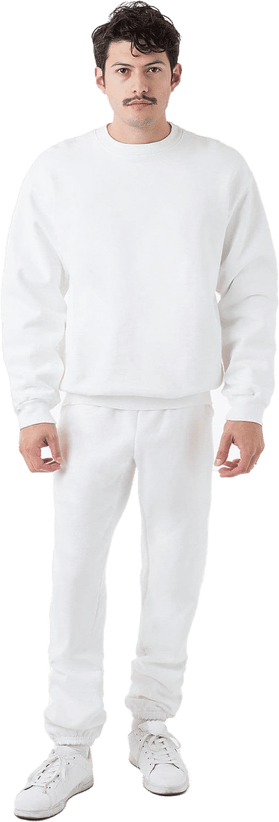 Am image of a Custom LA Apparel Heavy Fleece Sweatpant 14oz in White!