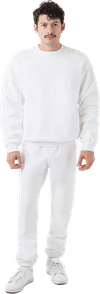 Am image of a Custom LA Apparel Heavy Fleece Sweatpant 14oz in White!