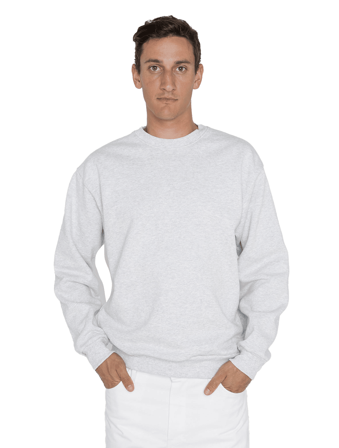 LA Apparel LS Heavy Fleece PO Crew 14 Oz in Ash