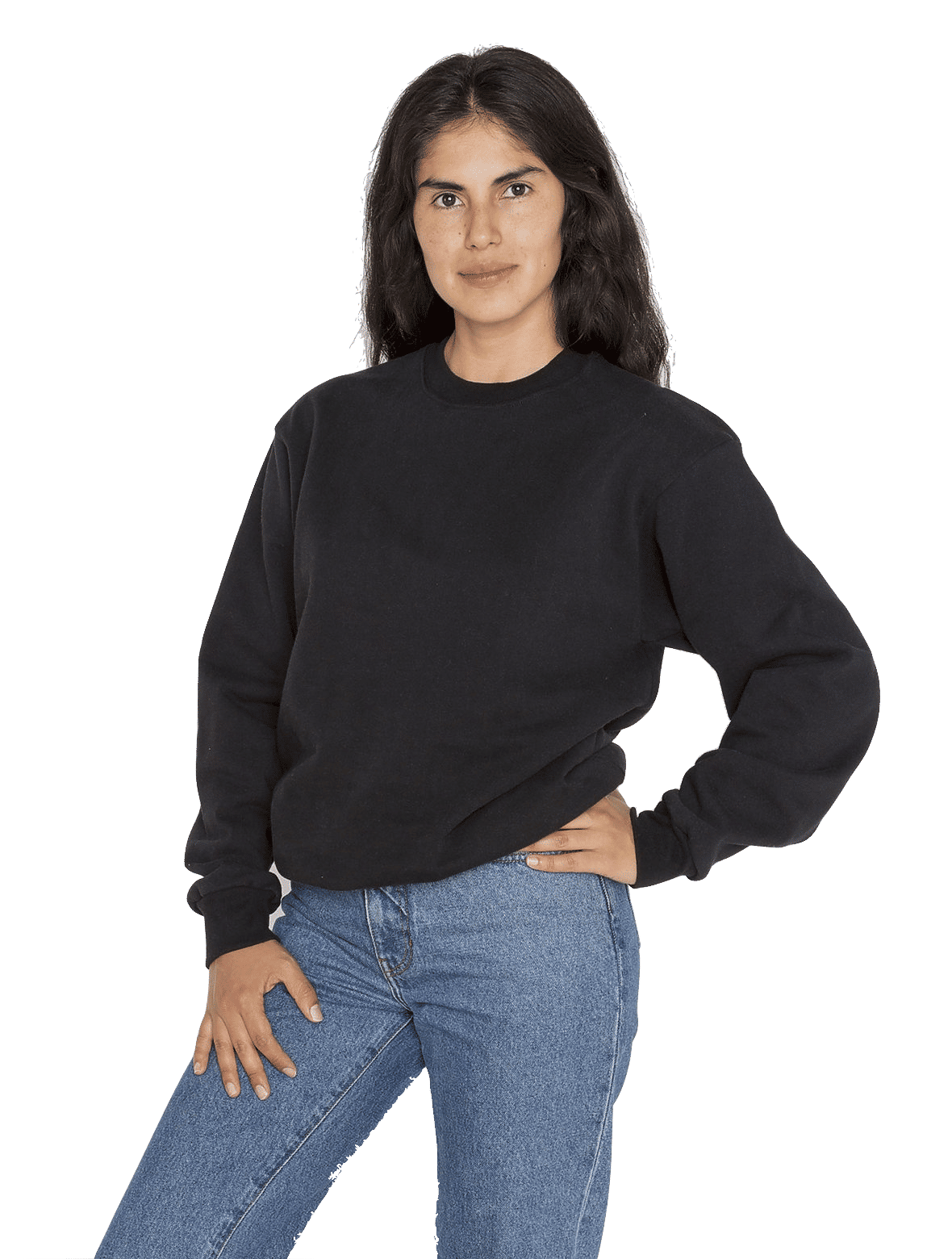 LA Apparel LS Heavy Fleece PO Crew 14 Oz in Black