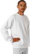 Am image of a Custom LA Apparel LS Heavy Fleece PO Crew 14 Oz in White!