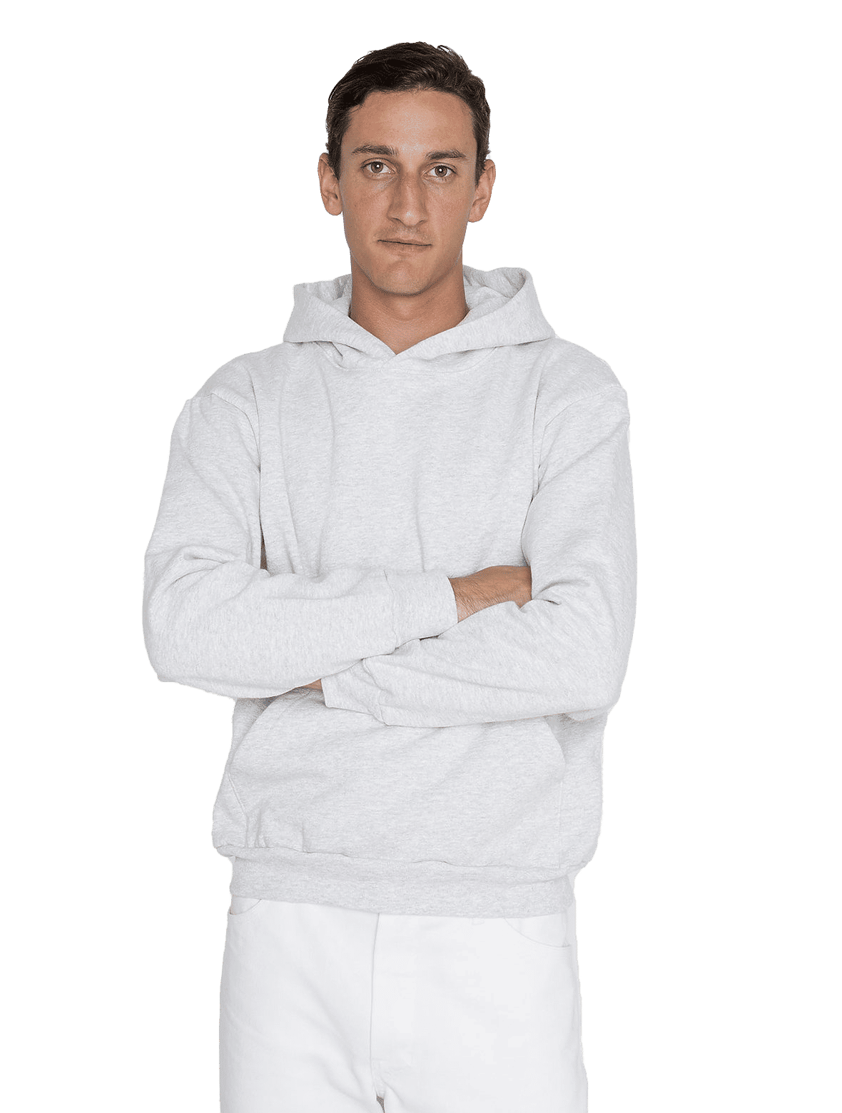 LA Apparel LS Heavy Fleece Hood PO 14 Oz in Ash