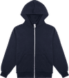 Am image of a Custom LA Apparel LS Heavy Fleece Zip Up 14 Oz in Navy!