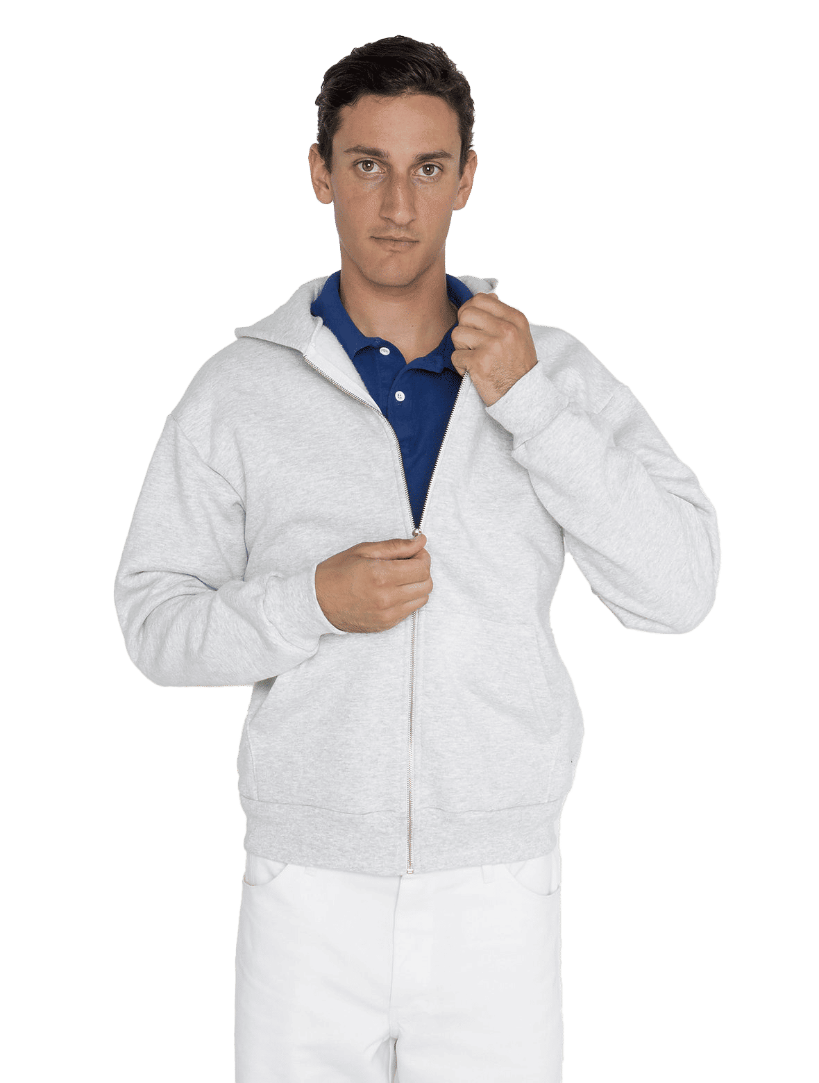 LA Apparel LS Heavy Fleece Zip Up 14 Oz in Ash