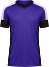 An image of a Custom High Five Wembley Soccer Jersey in Purple/Black/White!