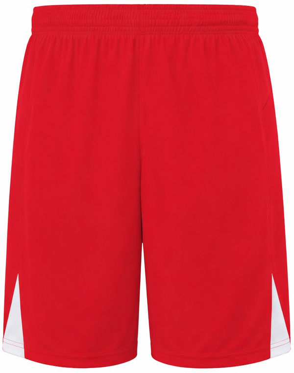 An image of a Custom High Five Youth Hawk Soccer Shorts in Scarlet/White!