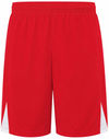 An image of a Custom High Five Youth Hawk Soccer Shorts in Scarlet/White!