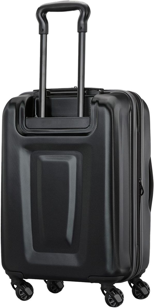 Am image of a Custom High Sierra Terra Trek Carry On Luggage in Black!