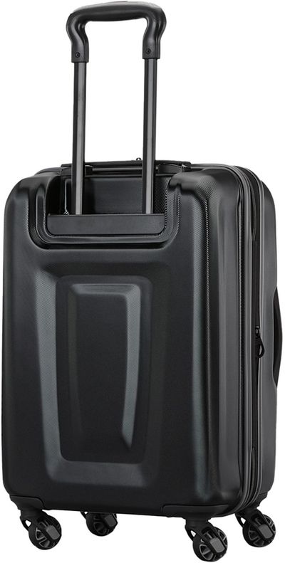 Am image of a Custom High Sierra Terra Trek Carry On Luggage in Black!