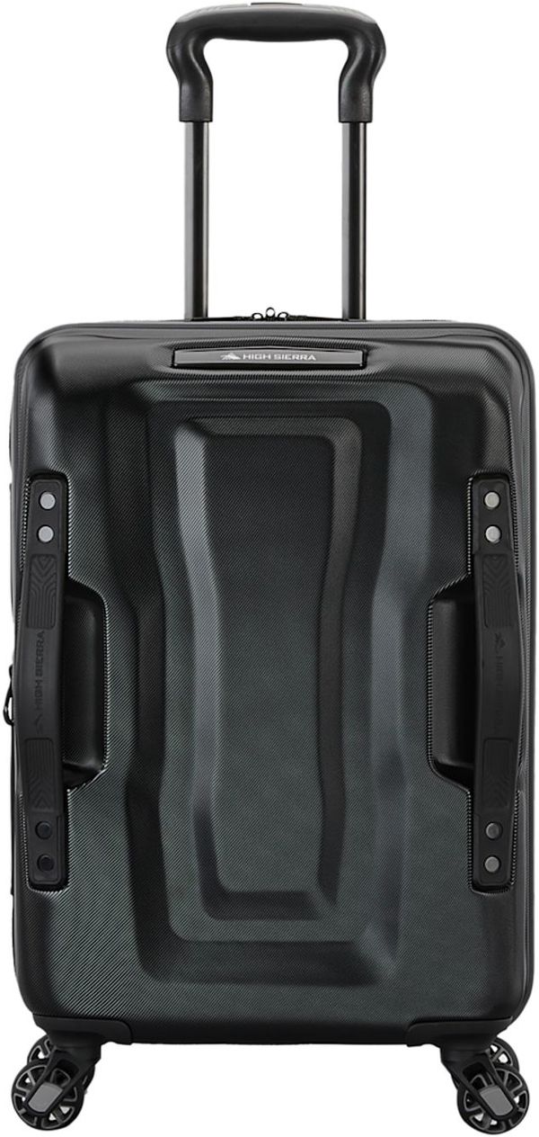 Am image of a Custom High Sierra Terra Trek Carry On Luggage in Black!