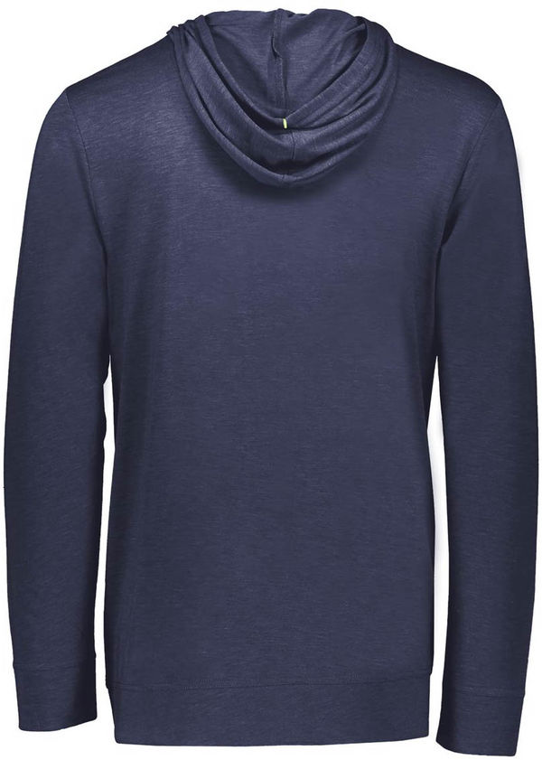 An image of a Custom Holloway Repreve Eco Hoodie in Navy Heather!