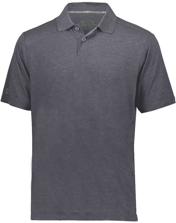 An image of a Custom Holloway Repreve Eco Polo in Carbon Heather!