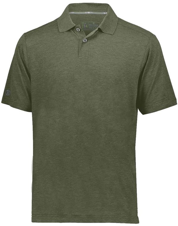 An image of a Custom Holloway Repreve Eco Polo in Olive Heather!