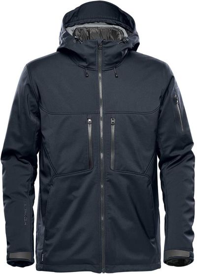 Am image of a Custom Stormtech Men's Epsilon System Jacket in Navy!