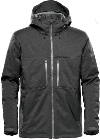 Am image of a Custom Stormtech Men's Epsilon System Jacket in Charcoal Twill!