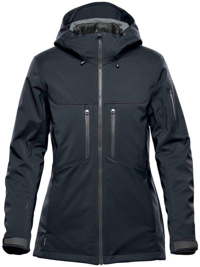 Am image of a Custom Stormtech Women's Epsilon System Jacket in Navy!