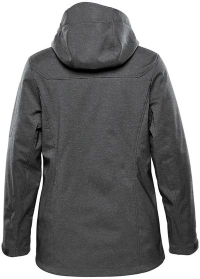 Am image of a Custom Stormtech Women's Epsilon System Jacket in Charcoal Twill!
