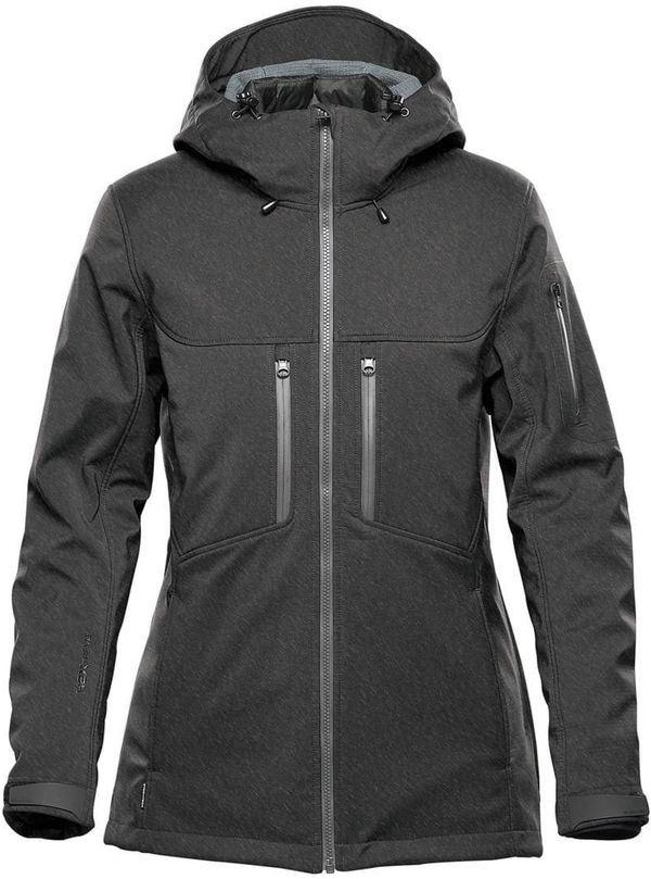 Am image of a Custom Stormtech Women's Epsilon System Jacket in Charcoal Twill!