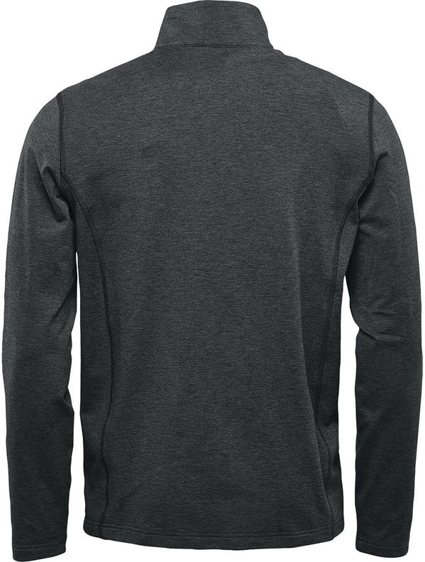 Am image of a Custom Stormtech Men's Treeline Performance Quarter Zip Pullover in Black!