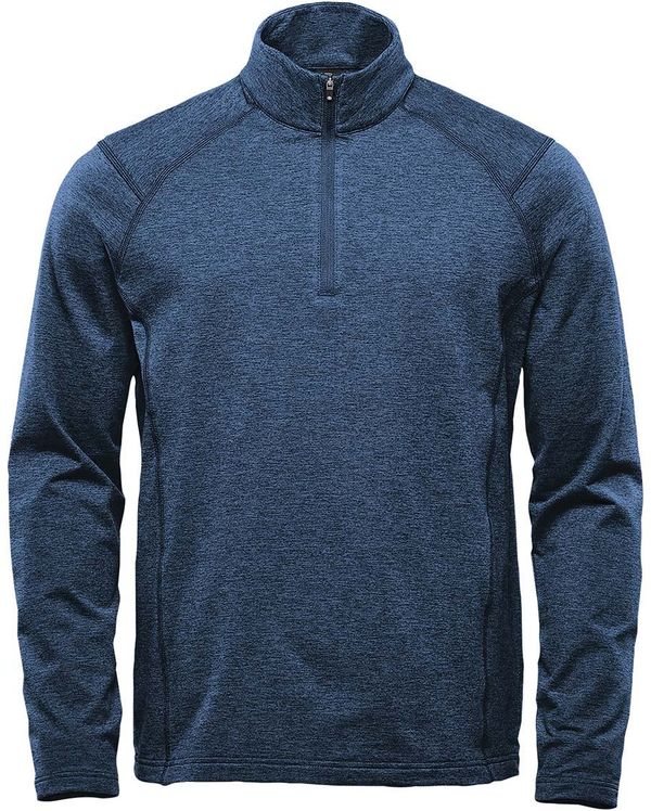 Am image of a Custom Stormtech Men's Treeline Performance Quarter Zip Pullover in Dark Navy!