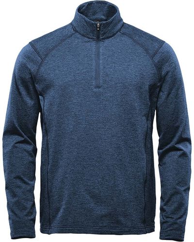 Am image of a Custom Stormtech Men's Treeline Performance Quarter Zip Pullover in Dark Navy!