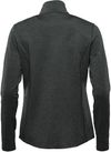Am image of a Custom Stormtech Womens Treeline Performance Quarter Zip Pullover in Black Heather!