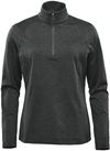 Am image of a Custom Stormtech Womens Treeline Performance Quarter Zip Pullover in Black Heather!
